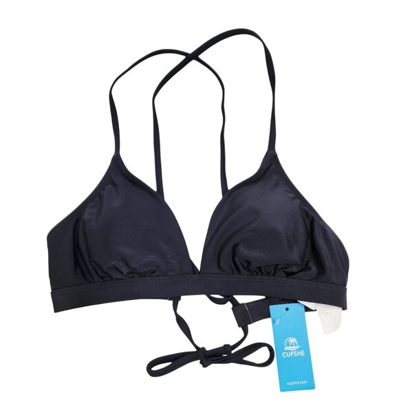 Cupshe Black Bikini Set Swimsuit Adjustable Criss Cross Back Size Size S - Picture 3 of 6